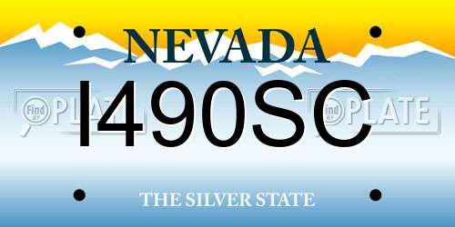 I490SC Nevada License Plate