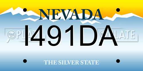 I491DA Nevada License Plate
