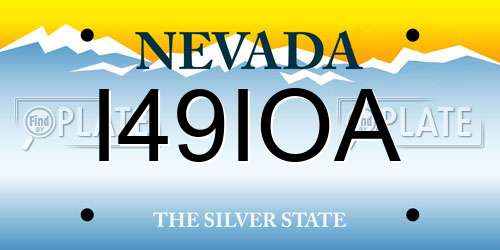 I49IOA Nevada License Plate