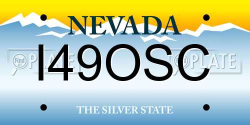 I49OSC Nevada License Plate