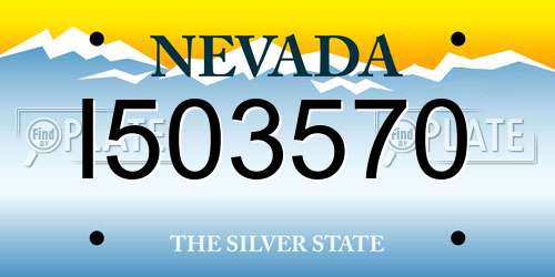 I503570 Nevada License Plate