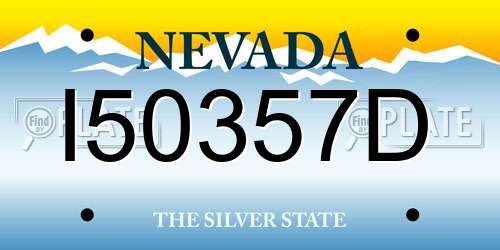 I50357D Nevada License Plate