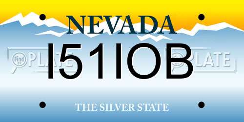 I51IOB Nevada License Plate
