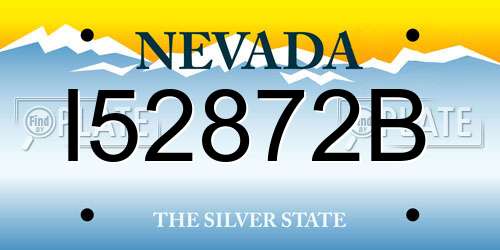 I52872B Nevada License Plate