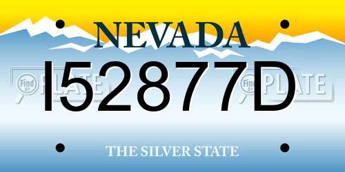 I52877D Nevada License Plate
