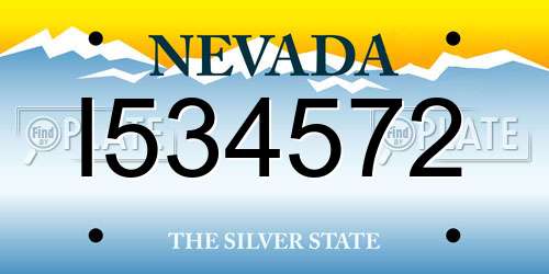 I534572 Nevada License Plate