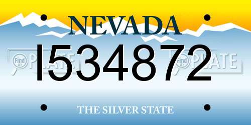 I534872 Nevada License Plate
