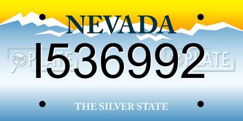 I536992 Nevada License Plate