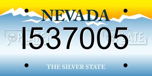 I537005 Nevada License Plate