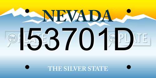 I53701D Nevada License Plate