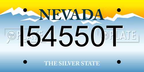I54550T Nevada License Plate