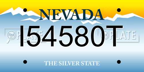I54580T Nevada License Plate