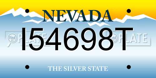 I54698T Nevada License Plate