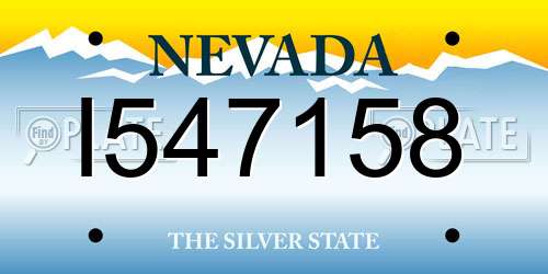 I547158 Nevada License Plate