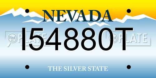 I54880T Nevada License Plate