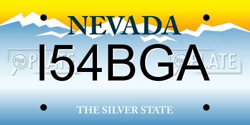 I54BGA Nevada License Plate