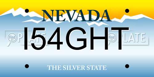 I54GHT Nevada License Plate
