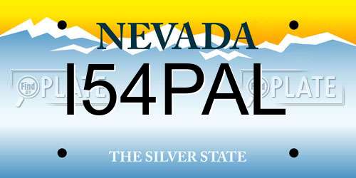 I54PAL Nevada License Plate