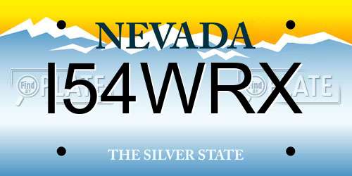 I54WRX Nevada License Plate