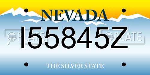 I55845Z Nevada License Plate