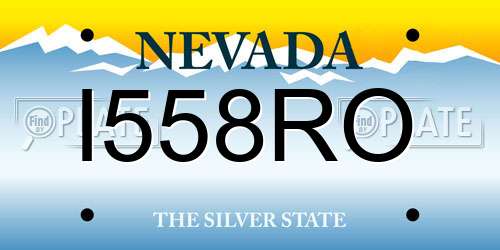 I558RO Nevada License Plate