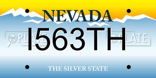 I563TH Nevada License Plate