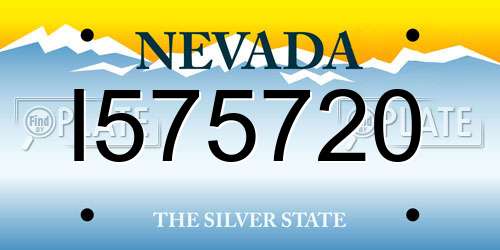 I575720 Nevada License Plate