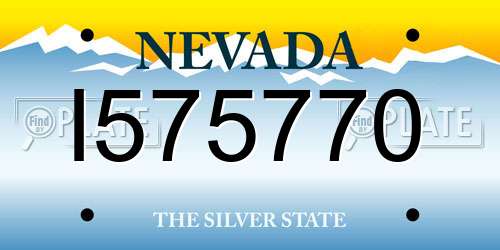 I575770 Nevada License Plate