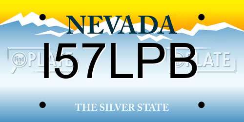 I57LPB Nevada License Plate