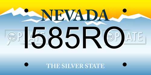I585RO Nevada License Plate