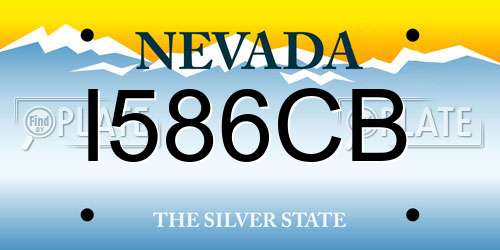I586CB Nevada License Plate