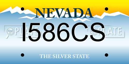 I586CS Nevada License Plate