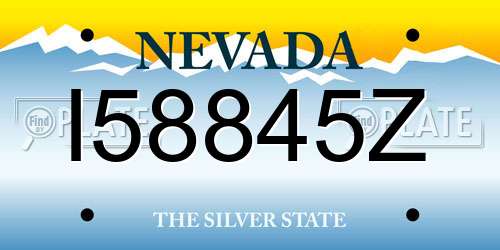 I58845Z Nevada License Plate
