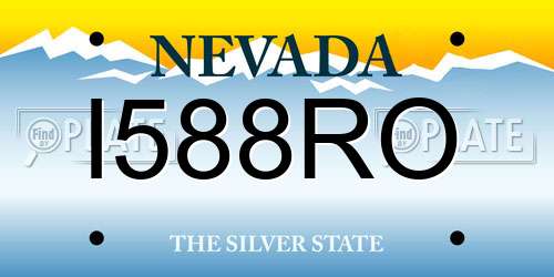 I588RO Nevada License Plate