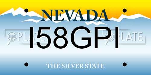 I58GPI Nevada License Plate
