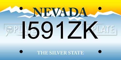 I591ZK Nevada License Plate