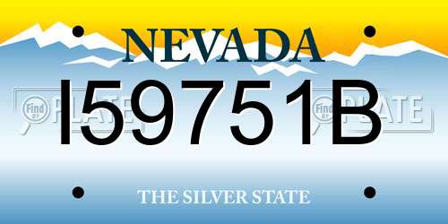I59751B Nevada License Plate
