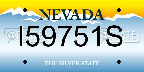 I59751S Nevada License Plate