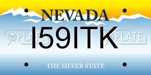 I59ITK Nevada License Plate