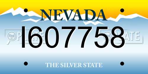 I607758 Nevada License Plate
