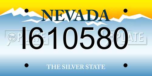 I610580 Nevada License Plate