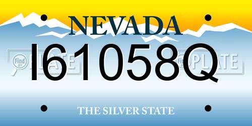 I61058Q Nevada License Plate