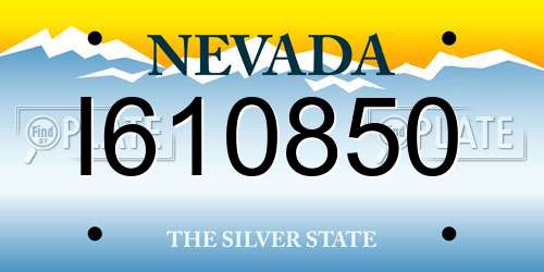 I610850 Nevada License Plate