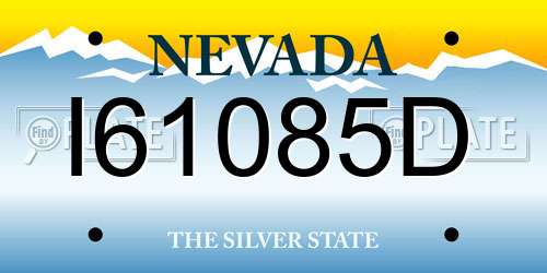 I61085D Nevada License Plate