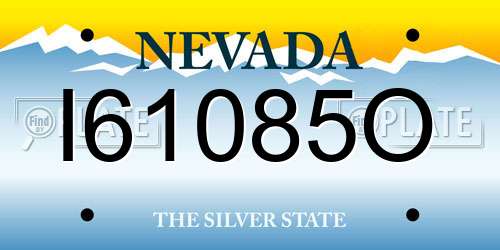 I61085O Nevada License Plate