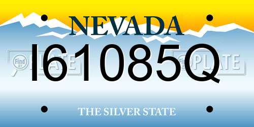 I61085Q Nevada License Plate