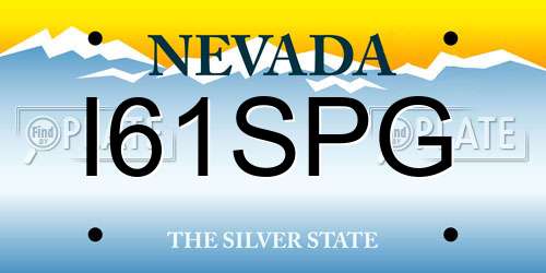 I61SPG Nevada License Plate