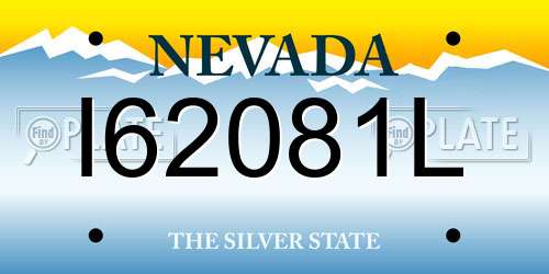 I62081L Nevada License Plate