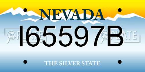 I65597B Nevada License Plate