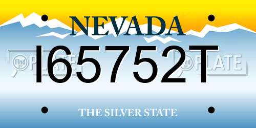 I65752T Nevada License Plate